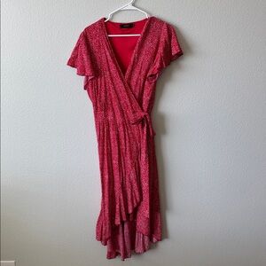 Elegant Red Wrap Dress